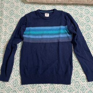 GAP Kids Navy Sweater with Teal and Blue Stripes
